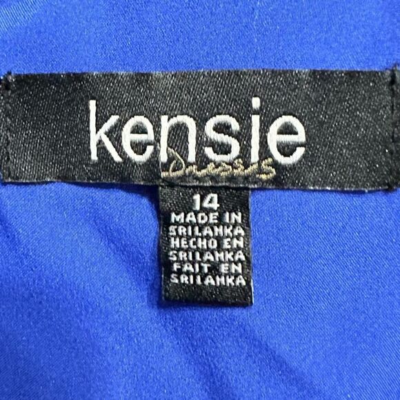 kensie Shift Dress Women's Plus 14 Blue Floral Short Sleeve Wrap Style NWT - Picture 7 of 11